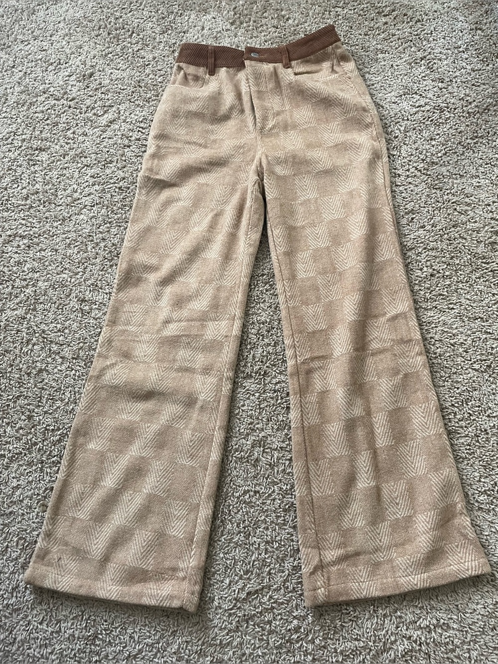 Emory Park Corduroy Plaid Mid-Rise Flare Pants Sz S gently Used Condition